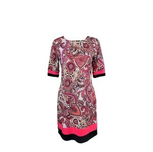 R & K Short Sleeve Paisley Dress